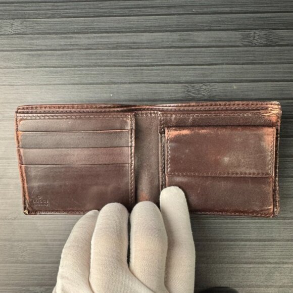 NEW Gucci MicroGuccissima GG Bifold Wallet Moro Brown MEN | eBay Gucci Bifold Guccissima Brown Wallet Unisex Authentic|Used